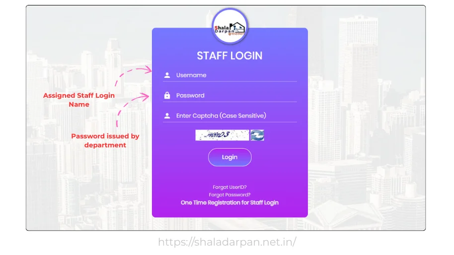 Staff Login (Staff Corner Access)